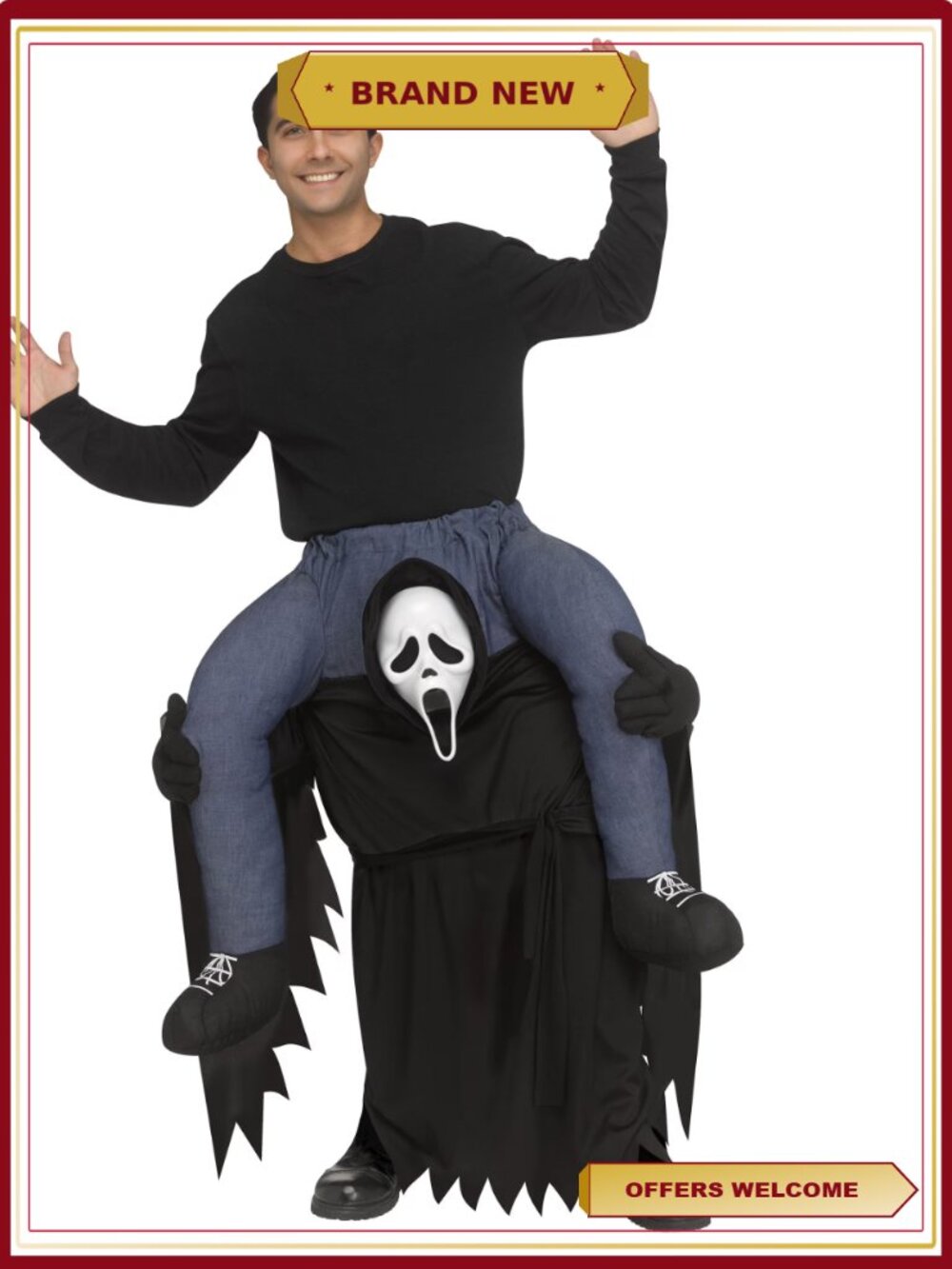 Ghostface Halloween Costume Adult Funny Novelty Party Outfit